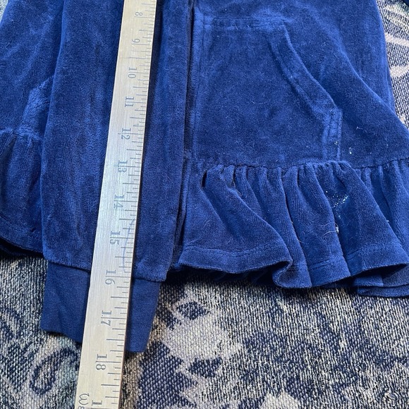 Vtg Y2K Juicy Couture Full Zip Up Hoodie Girls Size 6 Navy Blue Riveted Terry - Picture 6 of 8